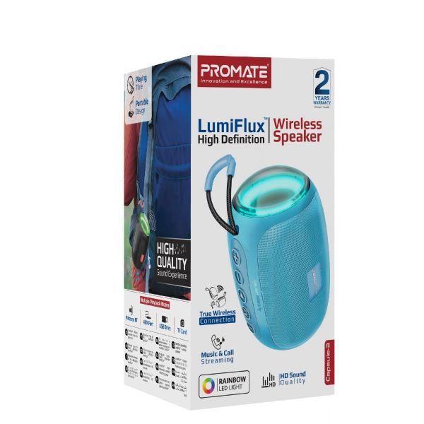 Picture of 5W Wireless HD Bluetooth Portable Speaker w/ Built-in Lanyard Blue