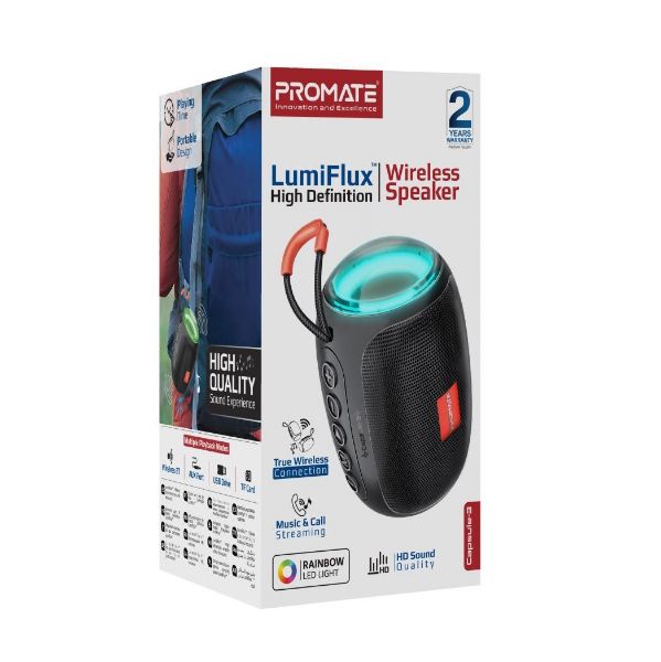 Picture of 5W Wireless HD Bluetooth Portable Speaker w/ Built-in Lanyard Black