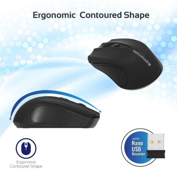 Picture of Ergonomic Wireless Mouse 2.4GHz wireless technology Works w/ a range of up to 10m