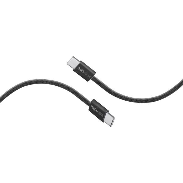 Picture of 1.2m USB-C to USB-C Cable w/ Fabric Braided Cable Supports 60W PD. Black
