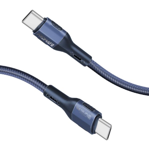Picture of 1.2m 60W PD USB-C to USB-C Tough-Built Cable. Supports up to 480Mbps Slim