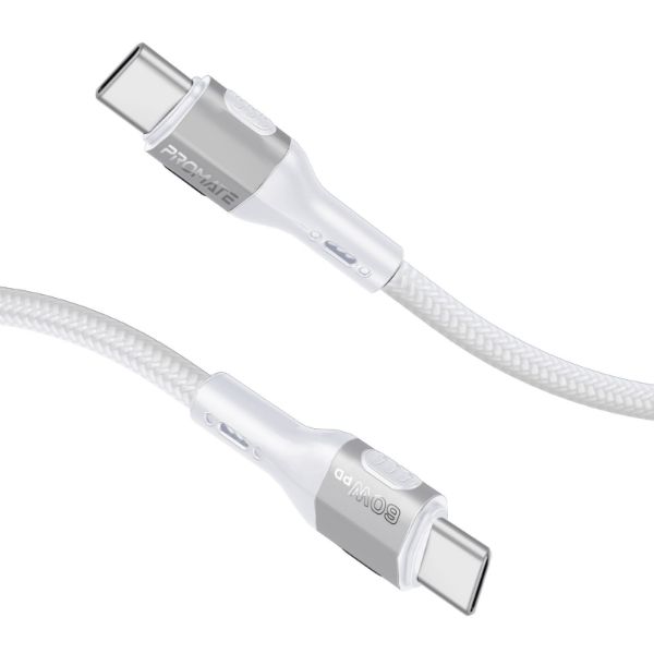 Picture of 1.2m 60W PD USB-C to USB-C Tough-Built Cable. Supports up to 480Mbps Slim