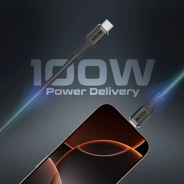 Picture of 1.4m 100W High-Speed Multi Device Charging Cable w/ Apple Watch Charger. 2x 100W PD USBC