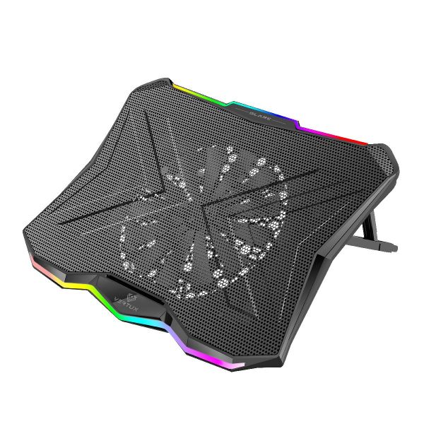 Picture of Gaming Portable Height Adjust Cooling Pad w/ Rainbow LED Lights. Anti-slip