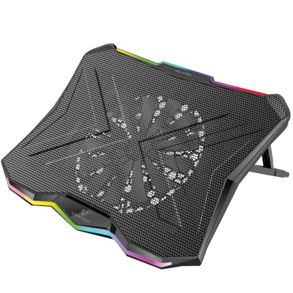 Picture of Gaming Portable Height Adjust Cooling Pad w/ Rainbow LED Lights. Anti-slip