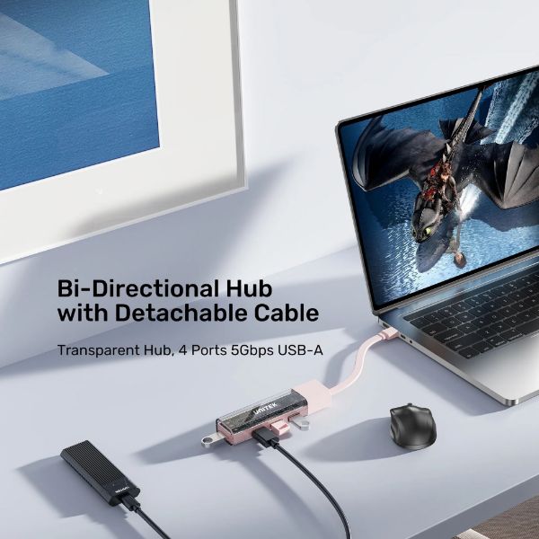 Picture of 4-in-1 USB 3.0 Multi-Port Hub w/ USB-C Connector. Includes 4x USB-A Ports