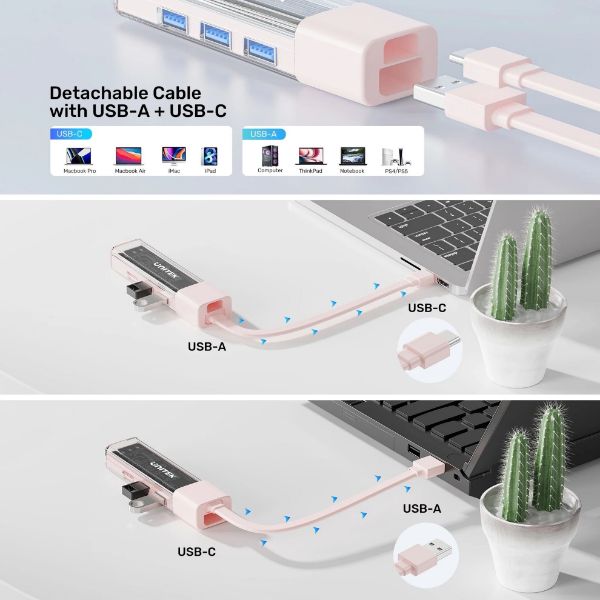 Picture of 4-in-1 USB 3.0 Multi-Port Hub w/ USB-C Connector. Includes 4x USB-A Ports