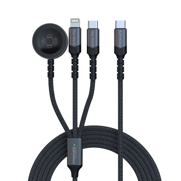 Picture of 1.5M 5in1 Multi-Connector Charging Cable w/ Both USB-C & Lightning Connectors