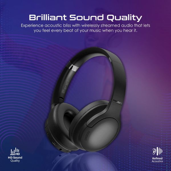 Picture of High-Fidelity Stereo Deep Base Bluetooth Headphones. Up to 24 Hours Playing Time