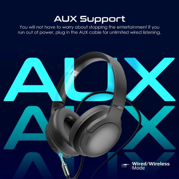 Picture of High-Fidelity Stereo Deep Base Bluetooth Headphones. Up to 24 Hours Playing Time