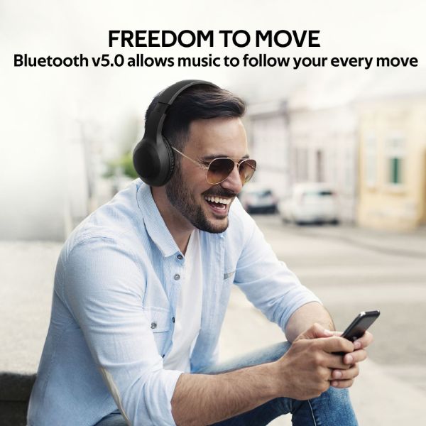 Picture of Deep Base Bluetooth V5.0 Wireless Over-ear Headphones. Up to 5 Hours Playback
