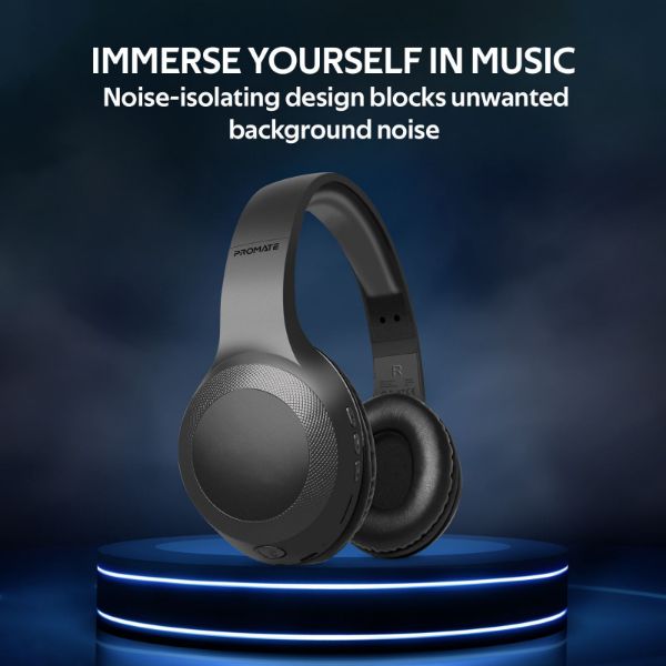 Picture of Deep Base Bluetooth V5.0 Wireless Over-ear Headphones. Up to 5 Hours Playback