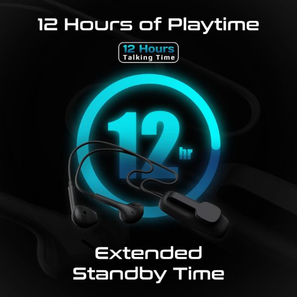 Picture of Clip-On BT Wireless Dynamic Earphones Magnetic Collar Clip Up to 12hrs Playtime Inline