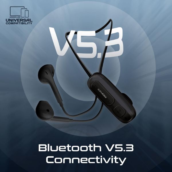 Picture of Clip-On BT Wireless Dynamic Earphones Magnetic Collar Clip Up to 12hrs Playtime Inline