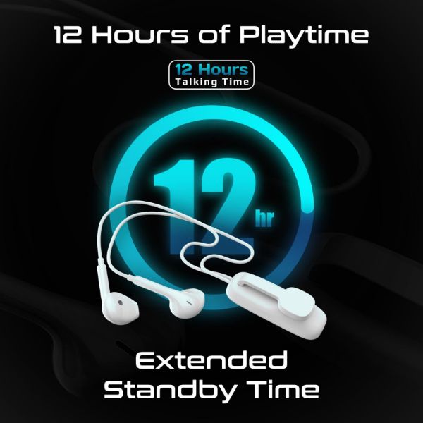 Picture of Clip-On BT Wireless Dynamic Earphones Magnetic Collar Clip Up to 12hrs Playtime Inline