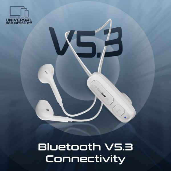 Picture of Clip-On BT Wireless Dynamic Earphones Magnetic Collar Clip Up to 12hrs Playtime Inline