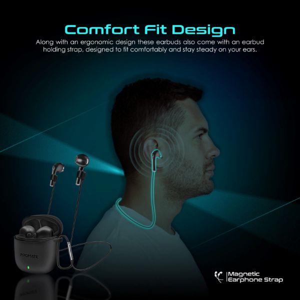 Picture of In-Ear HD Bluetooth Earbuds Intellitouch & 260mAh Charging Case. Ergonomic Fit
