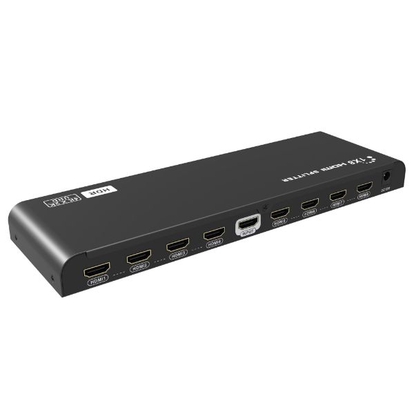 Picture of 1-In-8-out HDMI Splitter w/ HDR & EDID. UHD Res up to 4K2K@30/60Hz