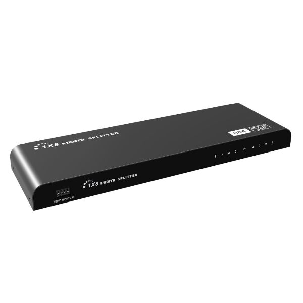 Picture of 1-In-8-out HDMI Splitter w/ HDR & EDID. UHD Res up to 4K2K@30/60Hz