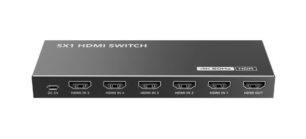 Picture of 4K 5-In-1-out HDMI HDR Switch. Support 12 bit full HD video 3D video & 4Kx 2K@30/60