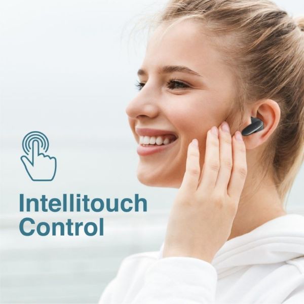 Picture of In-Ear HD BT Earbuds Intellitouch & 230mAh Charge Case Black