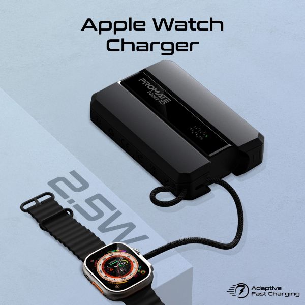 Picture of 10000mAh 30W PD Ultra-Fast Power Bank w/ Built-in USB-C Cable & Apple Watch Charger