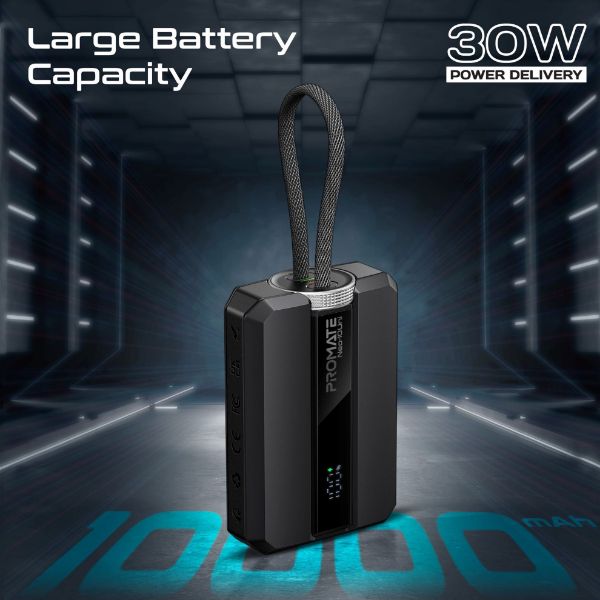 Picture of 10000mAh 30W PD Ultra-Fast Power Bank USB-C & Lightning Ports. Smart LED Screen