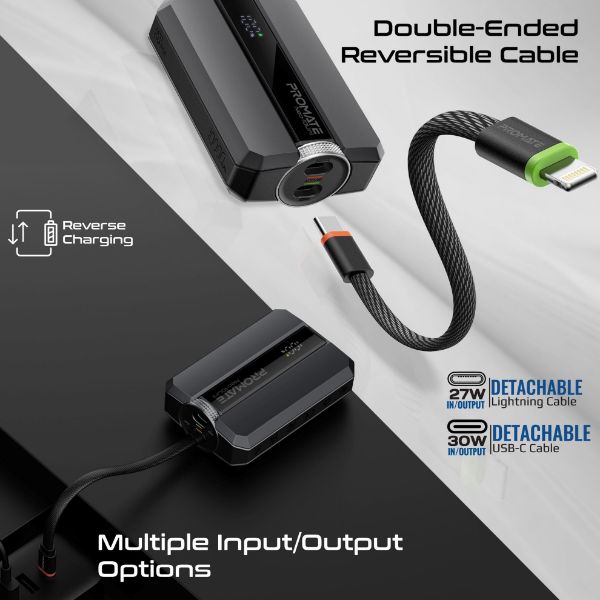 Picture of 10000mAh 30W PD Ultra-Fast Power Bank USB-C & Lightning Ports. Smart LED Screen