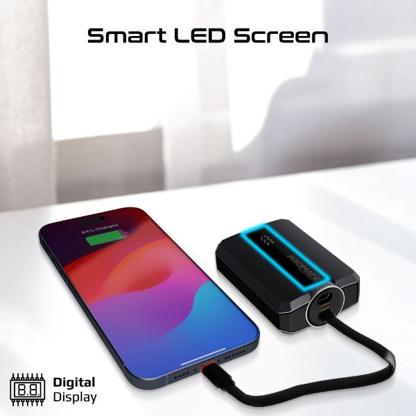 Picture of 10000mAh 30W PD Ultra-Fast Power Bank USB-C & Lightning Ports. Smart LED Screen