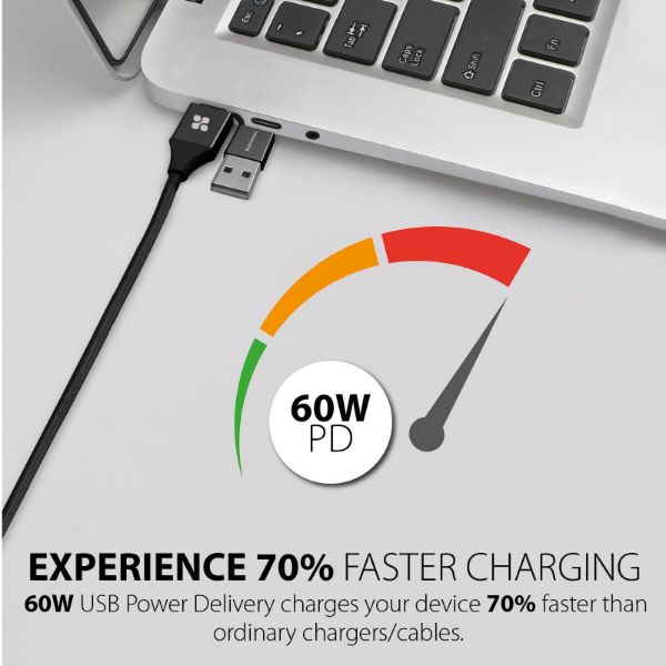 Picture of 6-in-1 Hybrid 1.2m Multi Connector Cable for Charging & Data Transfer. 60W PD
