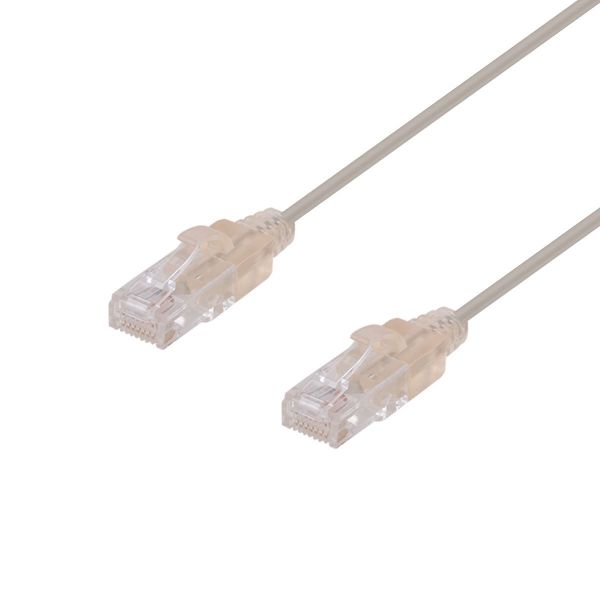 Picture of 0.25m Cat6A 10G Beige UTP LSZH Patch Lead 30AWG 802.3af Unshielded Plug.