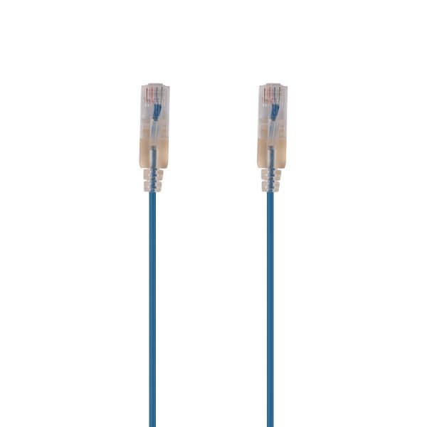 Picture of 0.5m Cat6A 10G Blue UTP LSZH Patch Lead 30AWG 802.3af Unshielded Plug.