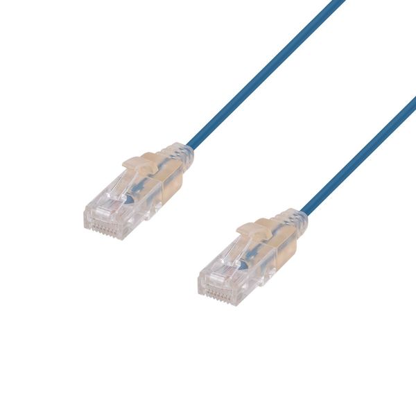 Picture of 1.25m Cat6A 10G Blue UTP LSZH Patch Lead 30AWG 802.3af Unshielded Plug.