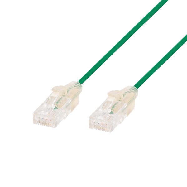 Picture of 0.75m Cat6A 10G Green UTP LSZH Patch Lead 30AWG 802.3af Unshielded Plug.