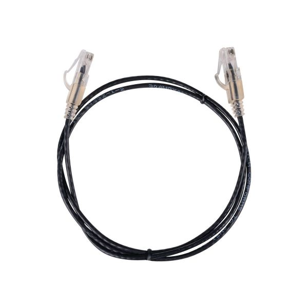 Picture of 0.75m Cat6A 10G Black UTP LSZH Patch Lead 30AWG 802.3af Unshielded Plug.