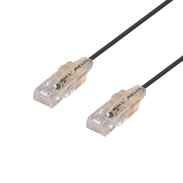Picture of 1.25m Cat6A 10G Black UTP LSZH Patch Lead 30AWG 802.3af Unshielded Plug.