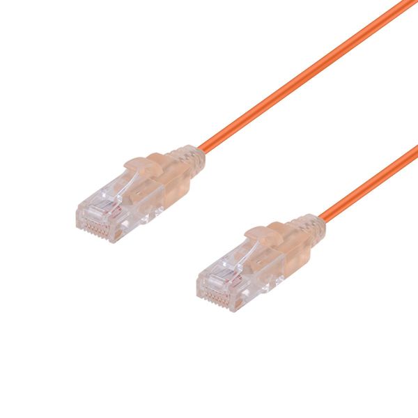 Picture of 0.25m Cat6A 10G Orange UTP LSZH Patch Lead 30AWG 802.3af Unshielded Plug.