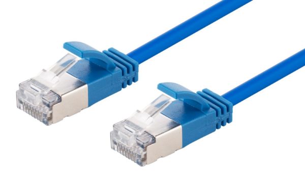 Picture of 1.5m Cat6A S/FTP Blue 10G LSZH Patch Lead 34AWG 802.3af Shielded Plug.