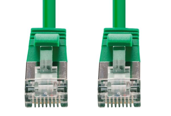 Picture of 1.25m Cat6A S/FTP Green 10G LSZH Patch Lead 34AWG 802.3af Shielded Plug.