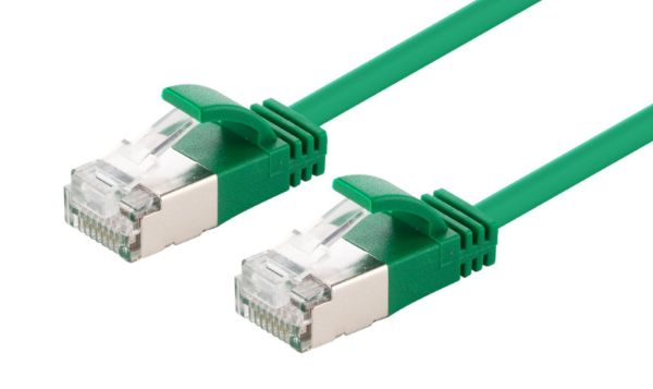 Picture of 1.25m Cat6A S/FTP Green 10G LSZH Patch Lead 34AWG 802.3af Shielded Plug.