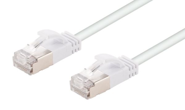 Picture of 0.25m Cat6A S/FTP White 10G LSZH Patch Lead 34AWG 802.3af Shielded Plug.
