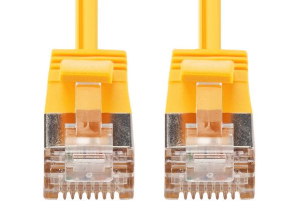 Picture of 0.25m Cat6A S/FTP Yellow 10G LSZH Patch Lead 34AWG 802.3af Shielded Plug.