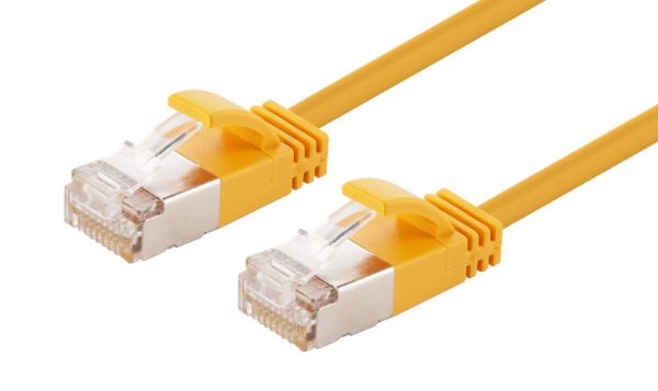 Picture of 1.25m Cat6A S/FTP Yellow 10G LSZH Patch Lead 34AWG 802.3af Shielded Plug.