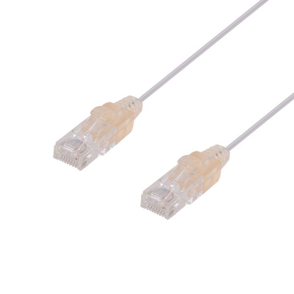 Picture of 0.25m Cat6A 10G White UTP LSZH Patch Lead 30AWG 802.3af Unshielded Plug.