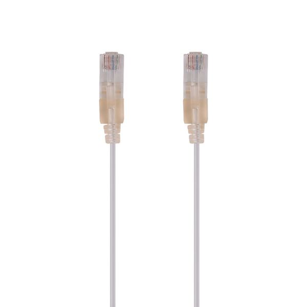 Picture of 1.5m Cat6A 10G White UTP LSZH Patch Lead 30AWG 802.3af Unshielded Plug.