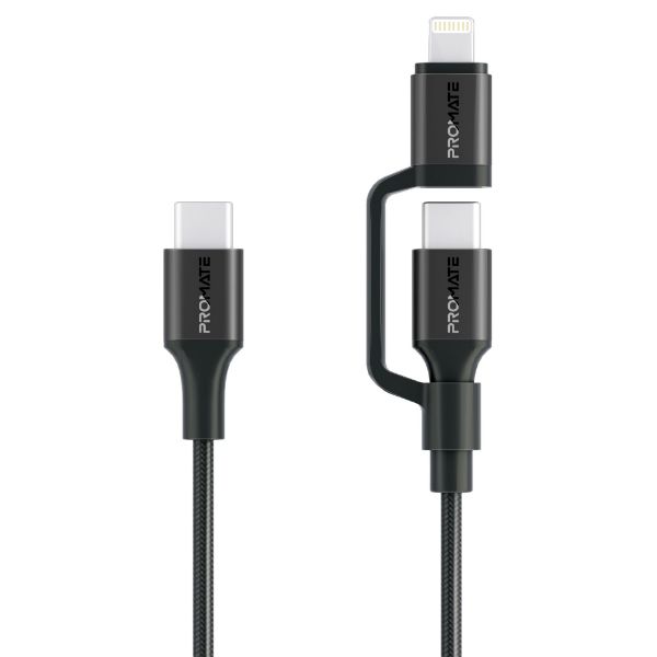 Picture of 1.2m 60w MFi Certified 2-in-1 USB-C Sync & Charge 1x USB-C & 1x Lightning