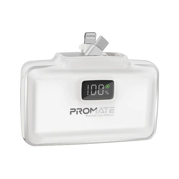 Picture of 10000mAh Ultra-Compact Fast Charging Power Bank In-Built Dual Folding USB-C & Lightning