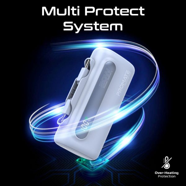 Picture of 5000mAh Ultra-Compact Fast Charging Power Bank In-Built Dual Folding USB-C & Lightning