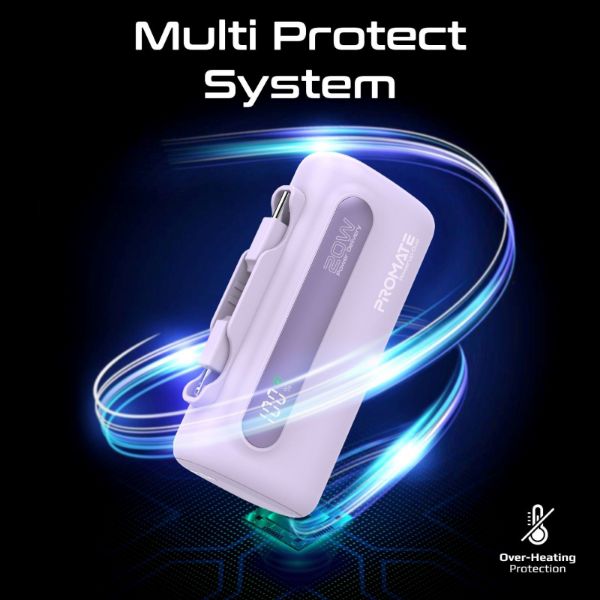 Picture of 5000mAh Ultra-Compact Fast Charging Power Bank In-Built Dual Folding USB-C & Lightning