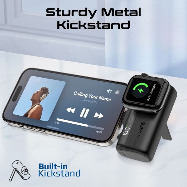 Picture of 5000mAh Ultra-Compact Fast Charging Power Bank In-Built Dual Folding USB-C & Lightning